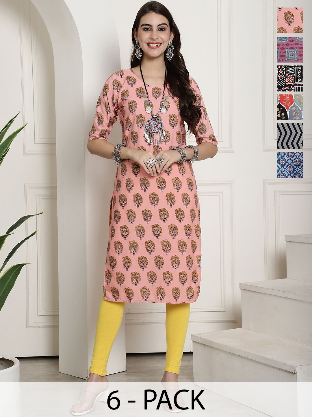 

7Threads Women Ethnic Motifs Printed Floral Crepe Kurta, Multi