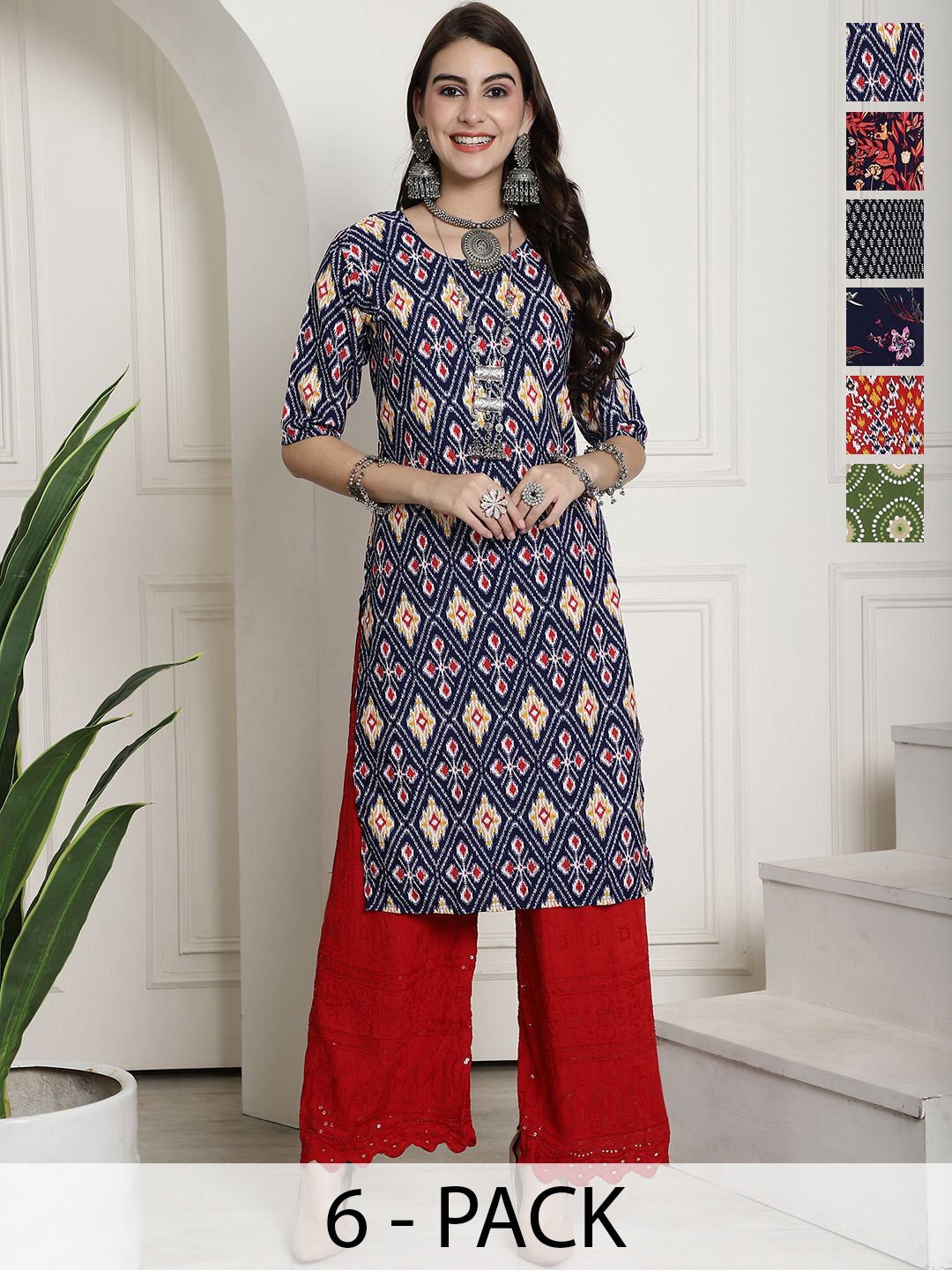 

7Threads Women Ethnic Motifs Printed Floral Crepe Kurta, Multi