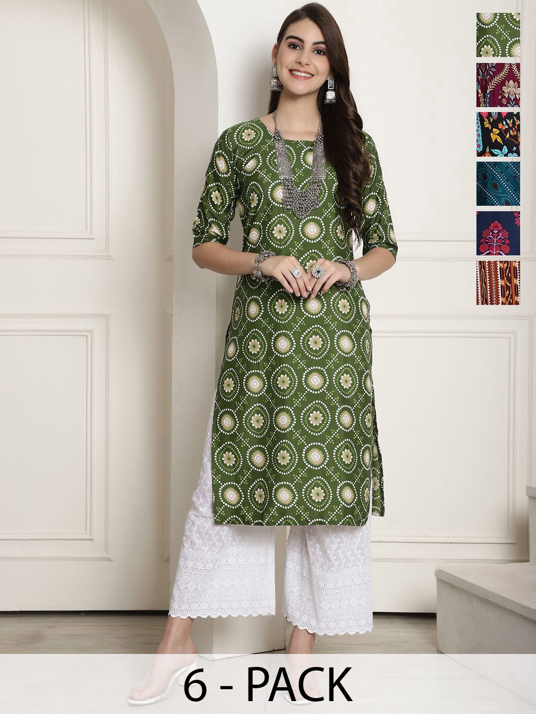 

7Threads Women Ethnic Motifs Printed Floral Crepe Kurta, Multi