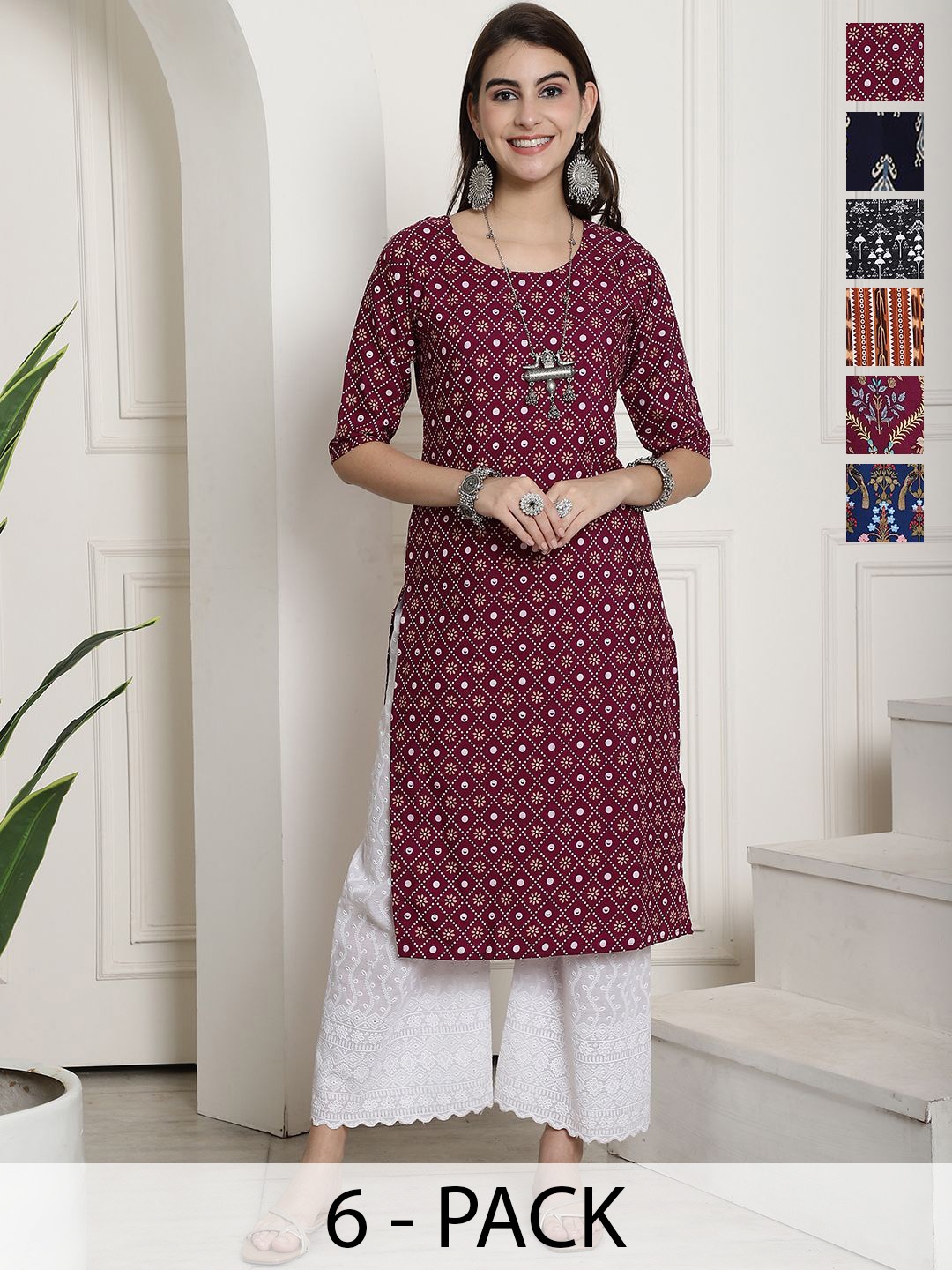 

7Threads Women Ethnic Motifs Printed Floral Crepe Kurta, Multi