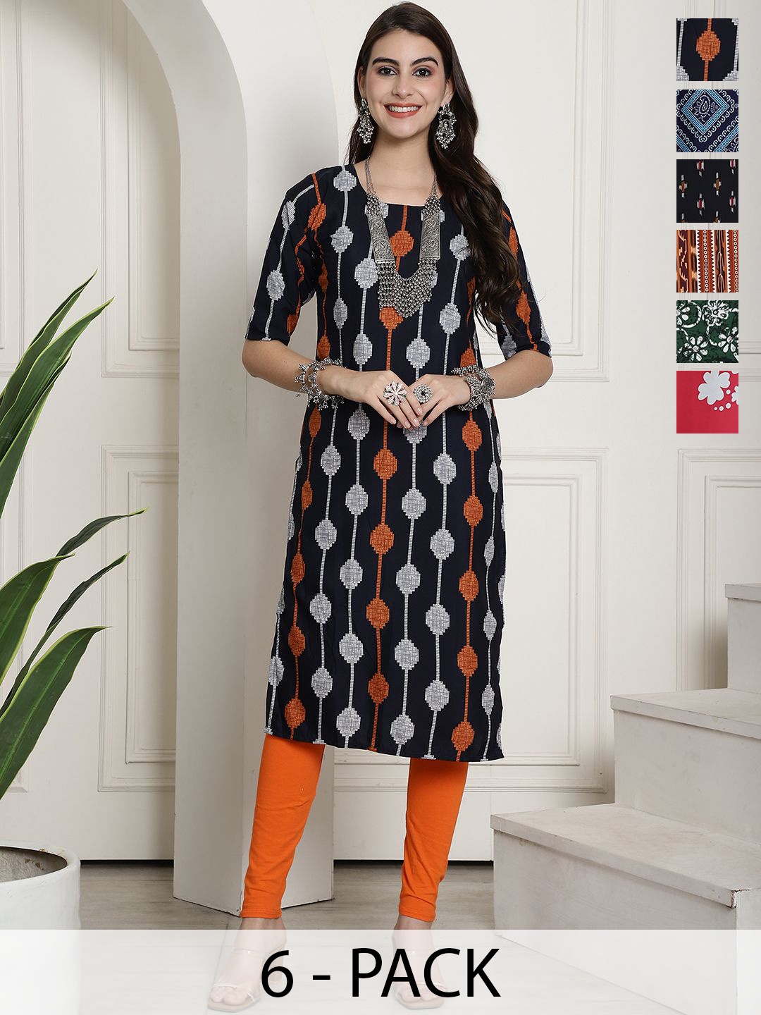 

7Threads Women Ethnic Motifs Printed Floral Crepe Kurta, Multi