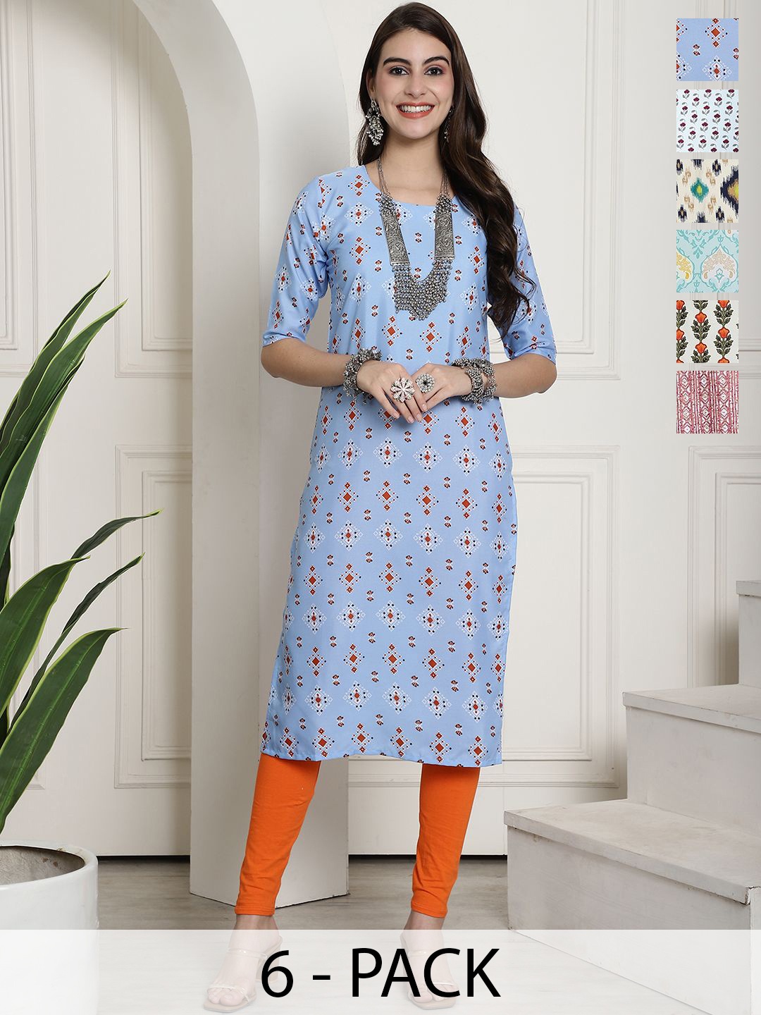 

7Threads Women Ethnic Motifs Printed Floral Crepe Kurta, Multi