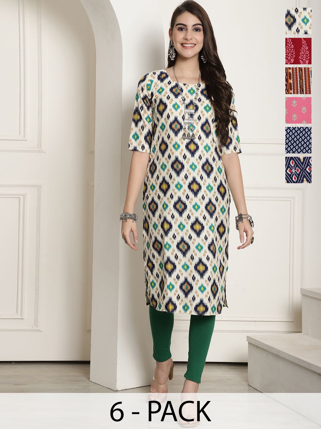 

7Threads Women Ethnic Motifs Printed Floral Crepe Kurta, Multi