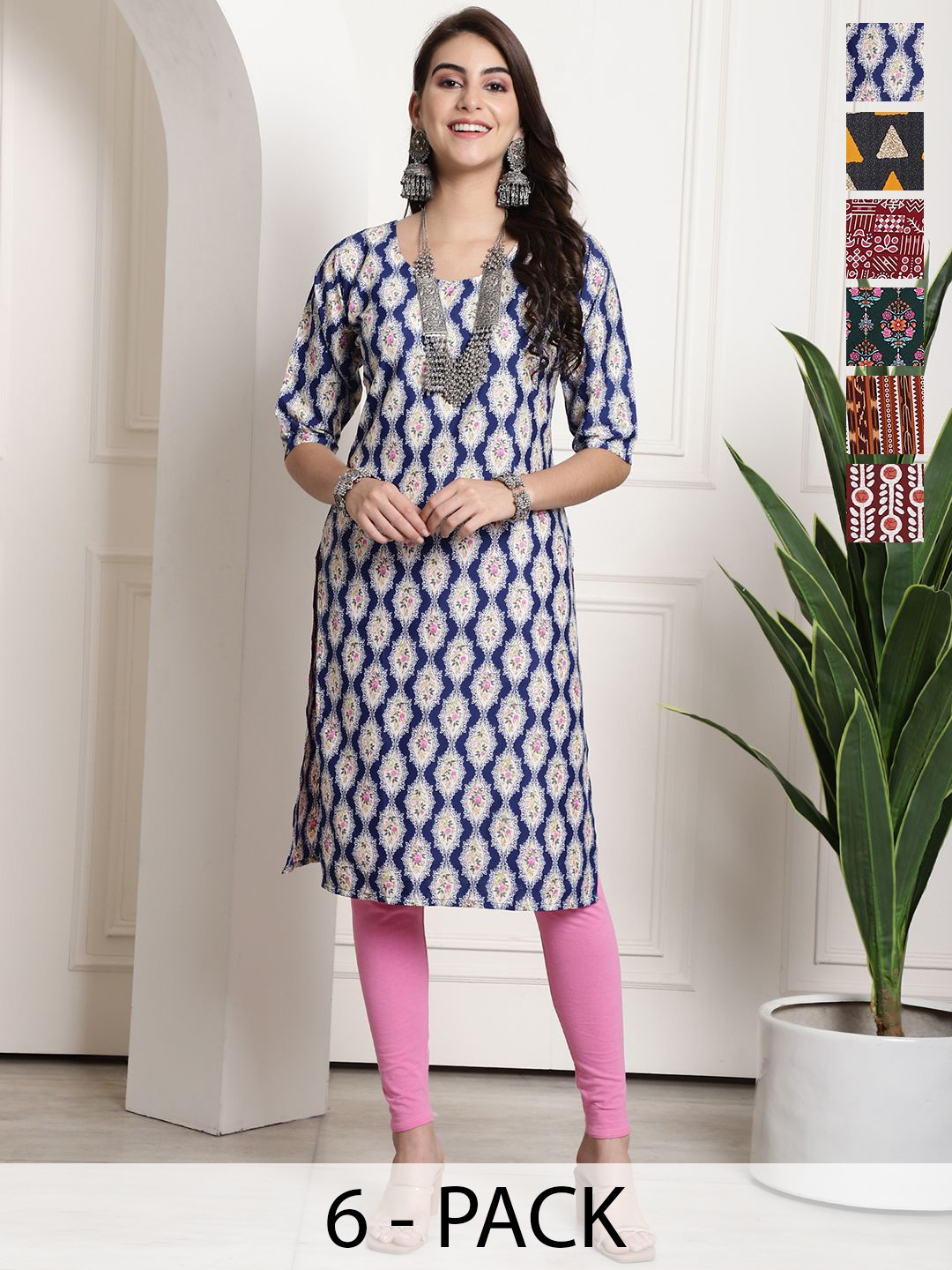 

7Threads Women Ethnic Motifs Printed Floral Crepe Kurta, Multi