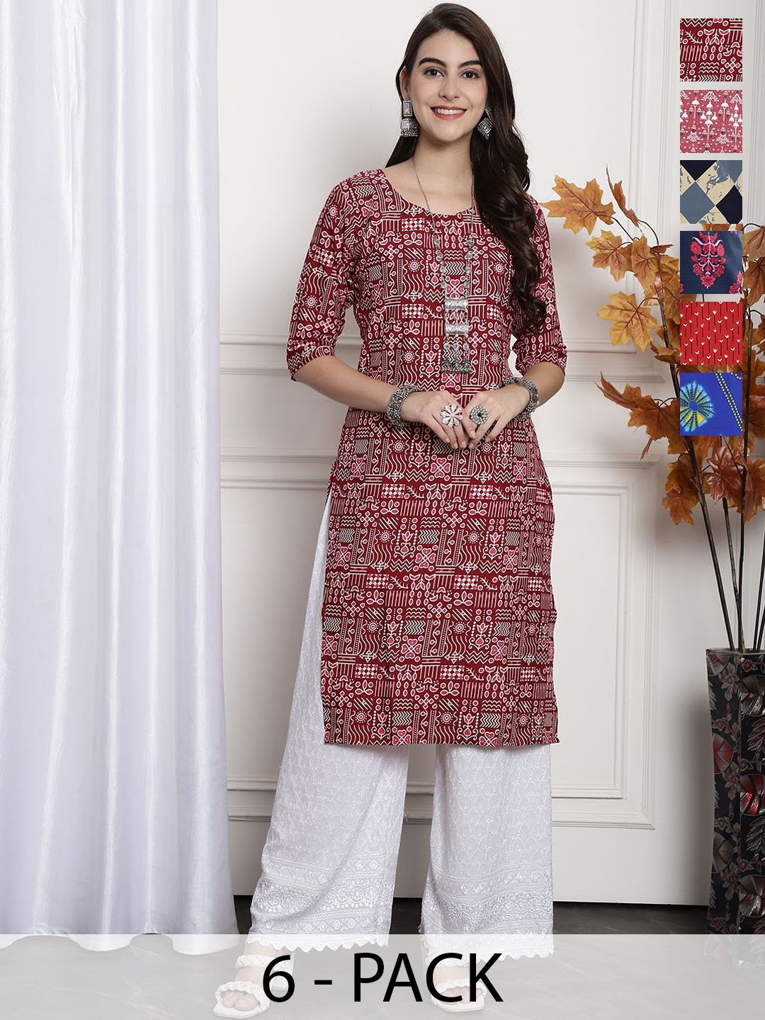 

7Threads Women Ethnic Motifs Printed Floral Crepe Kurta, Multi