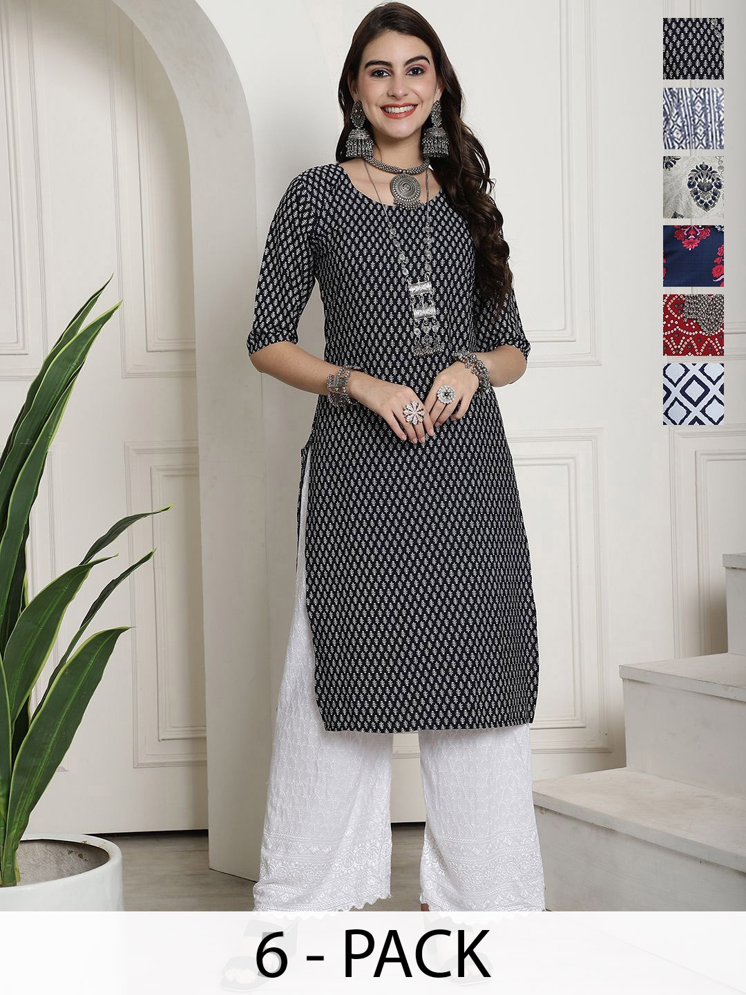 

7Threads Women Ethnic Motifs Printed Floral Crepe Kurta, Multi