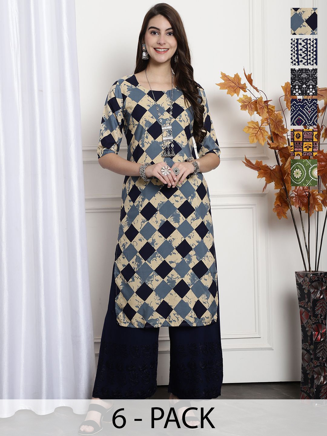 

7Threads Women Ethnic Motifs Printed Floral Crepe Kurta, Multi