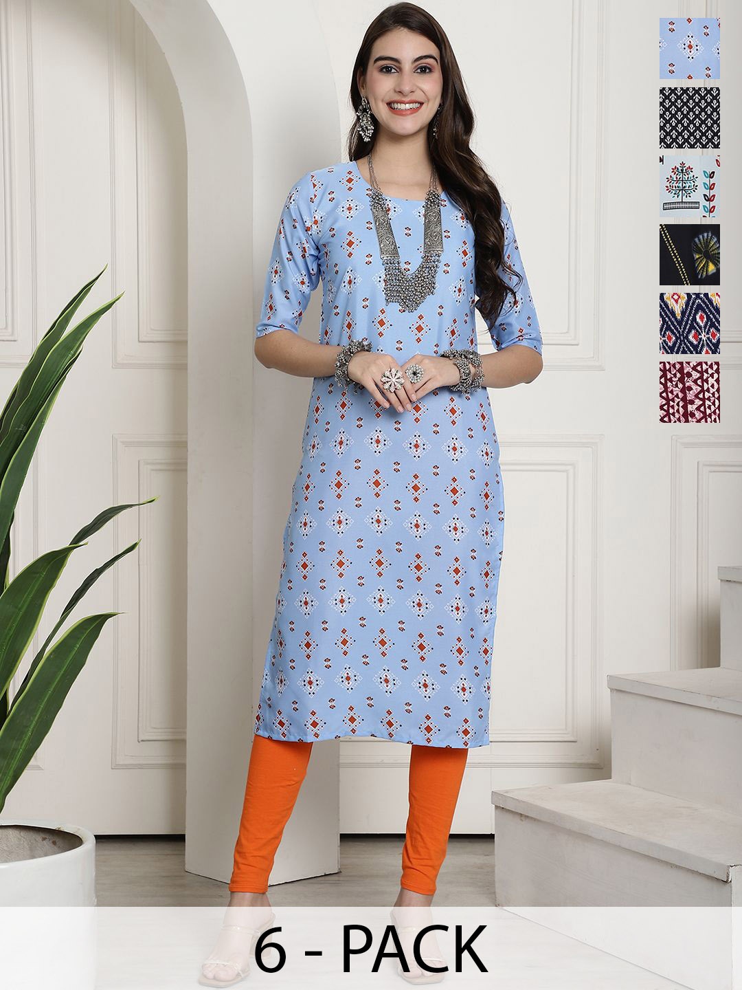 

7Threads Women Ethnic Motifs Printed Floral Crepe Kurta, Multi
