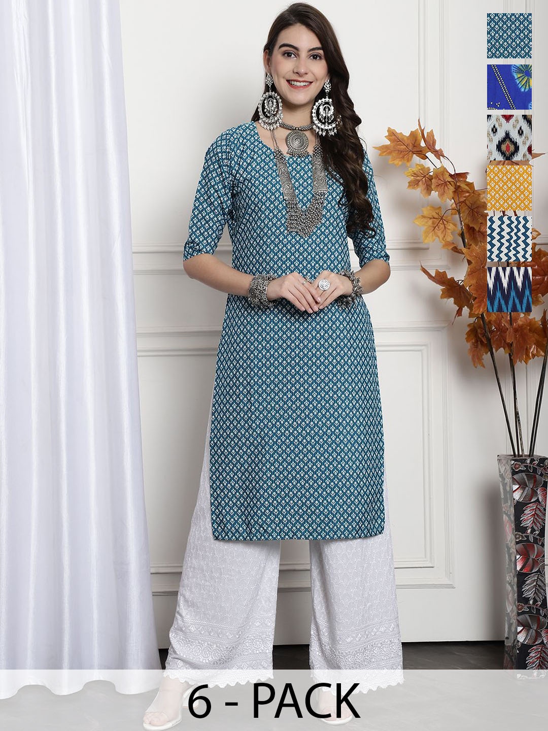 

7Threads Women Ethnic Motifs Printed Floral Crepe Kurta, Multi
