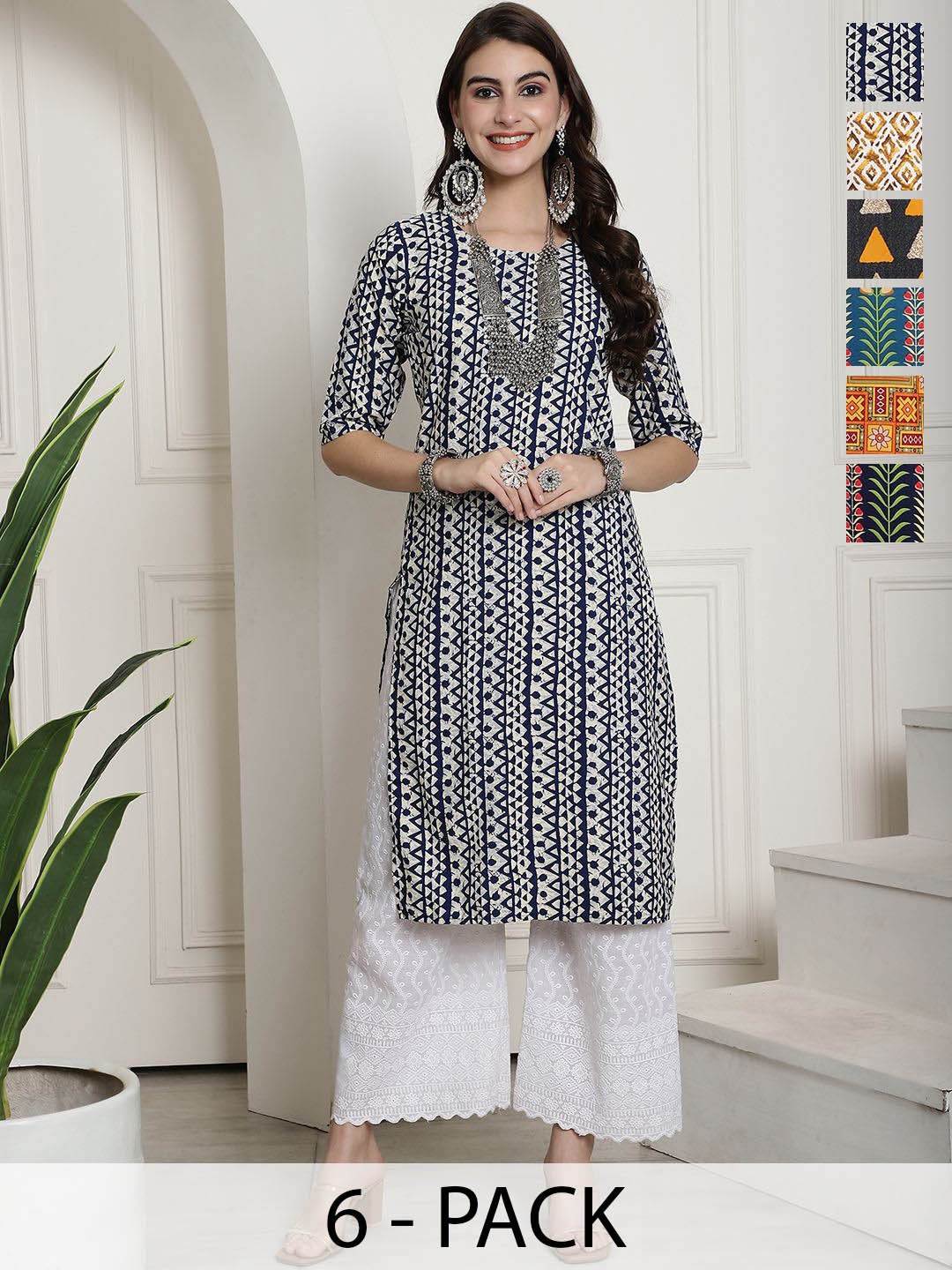 

7Threads Women Ethnic Motifs Printed Floral Crepe Kurta, Multi