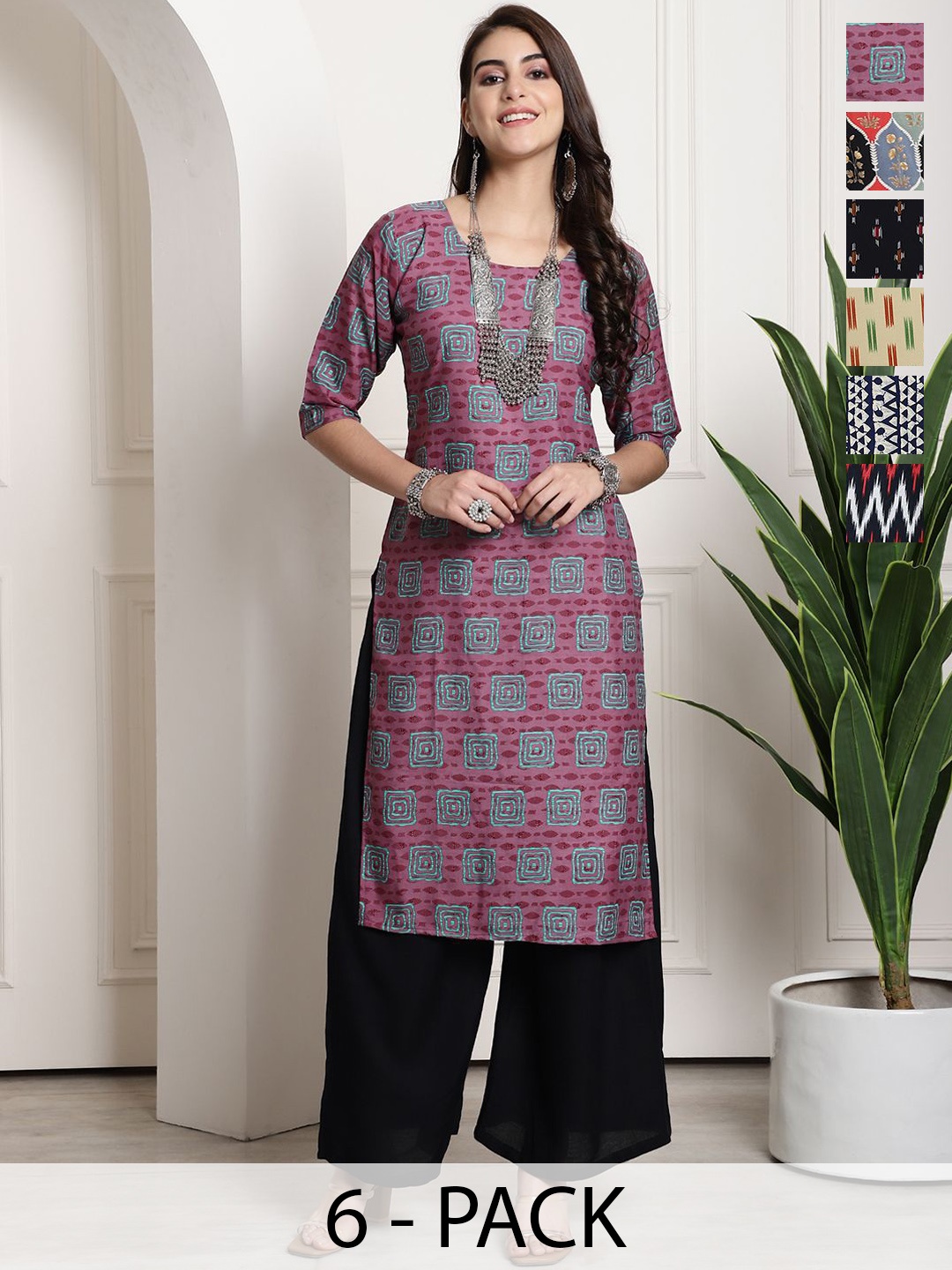 

7Threads Women Ethnic Motifs Printed Floral Crepe Kurta, Multi