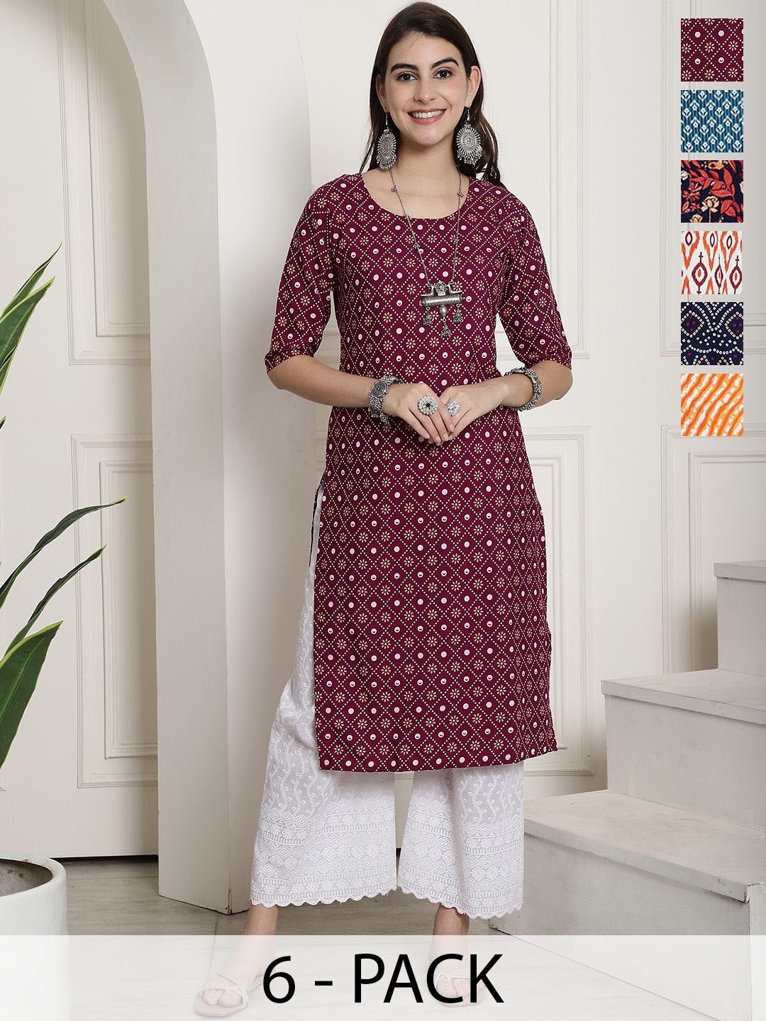 

7Threads Women Ethnic Motifs Printed Floral Crepe Kurta, Multi