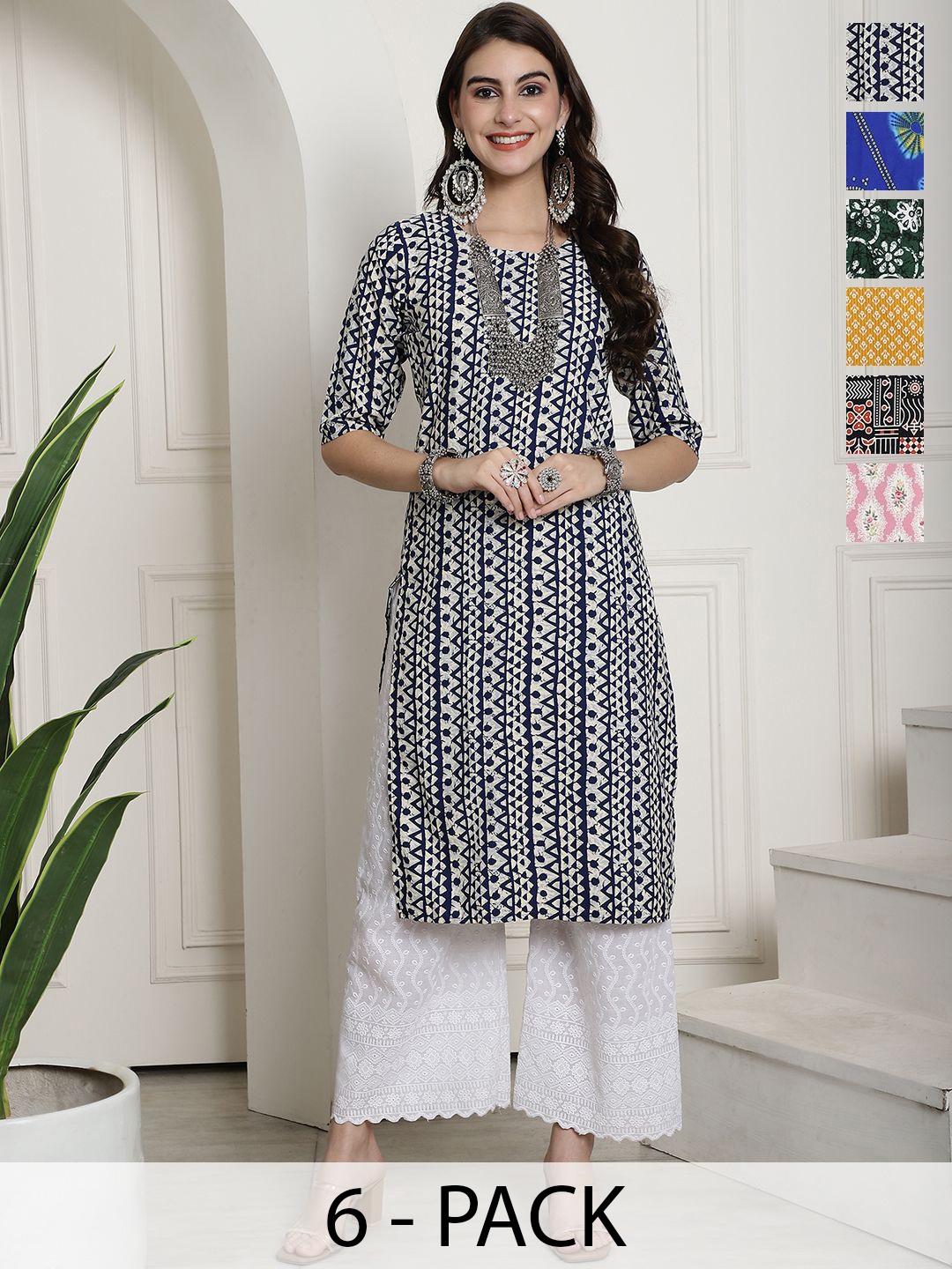 

7Threads Women Ethnic Motifs Printed Floral Crepe Kurta, Multi