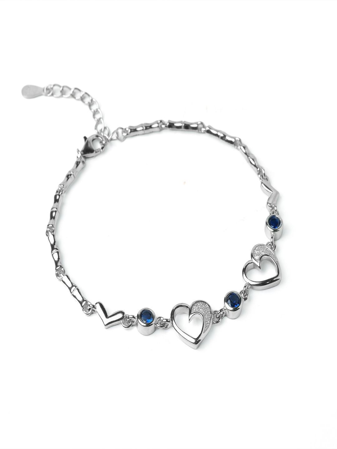 

Paavni Girls Sterling Silver Cubic Zirconia Handcrafted Rhodium-Plated Charm Bracelet