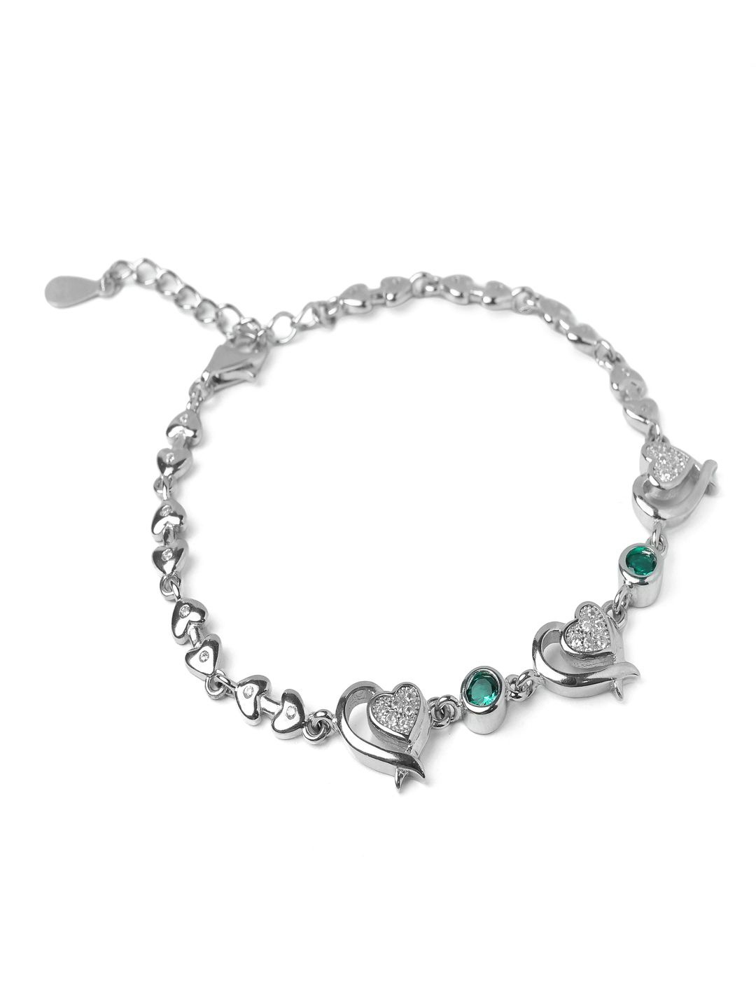 

Paavni Girls Sterling Silver Cubic Zirconia Rhodium-Plated Charm Bracelet