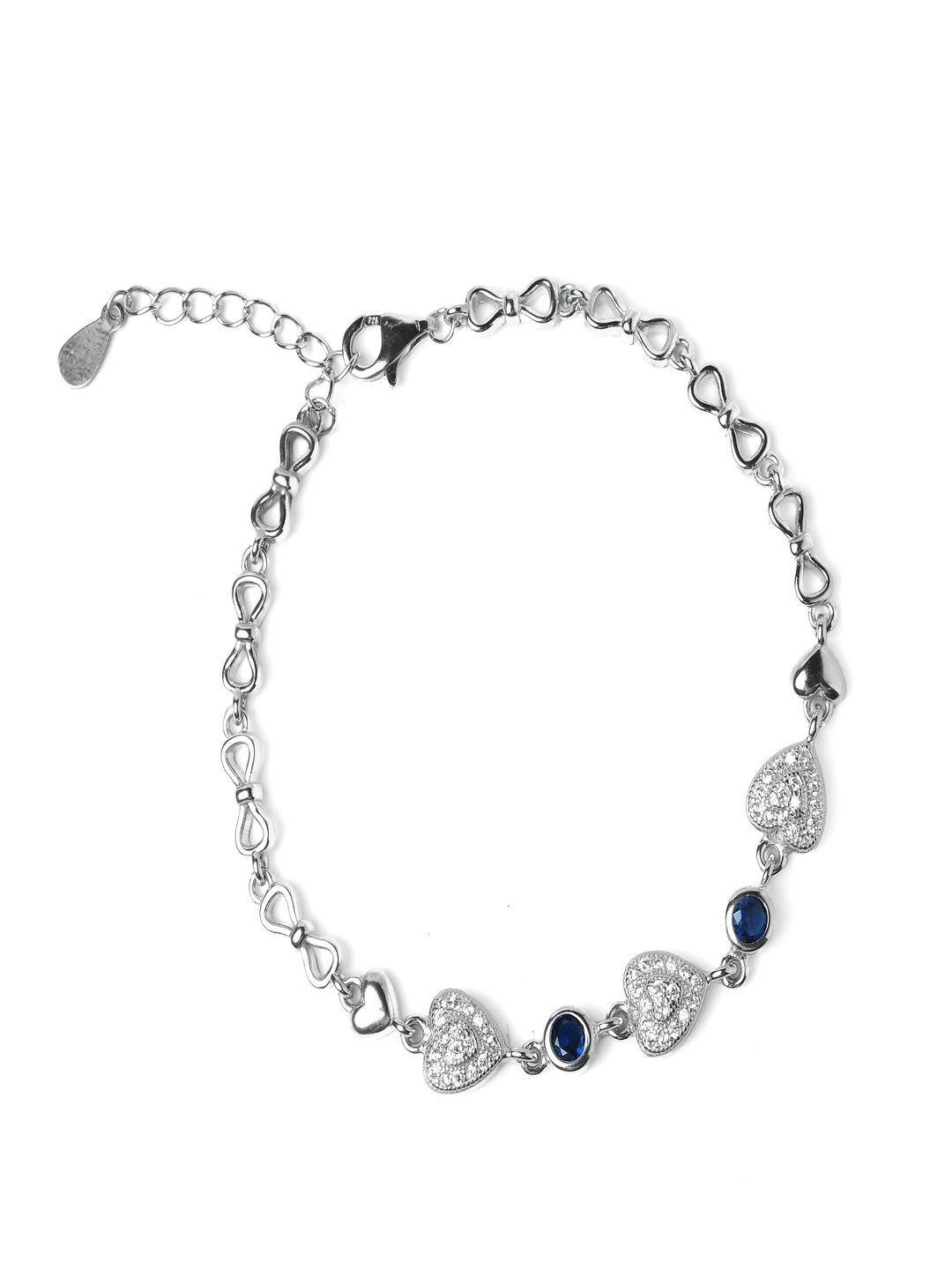

Paavni Girls Sterling Silver Cubic Zirconia Rhodium-Plated Wraparound Bracelet