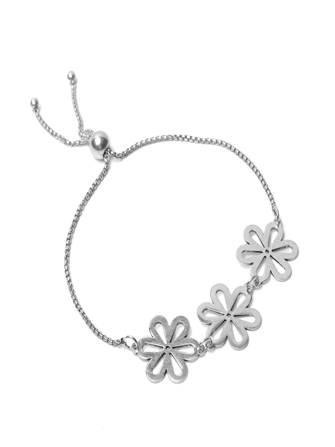 

Paavni Girls Sterling Silver Rhodium-Plated Charm Bracelet