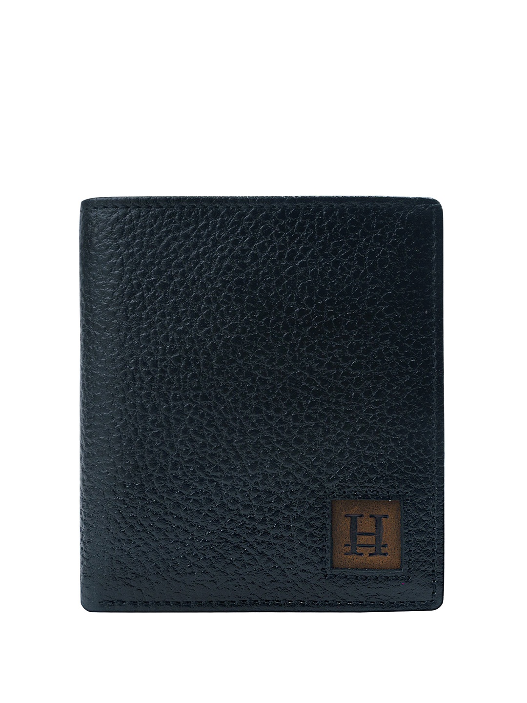 

HIROSHI Men Leather Two Fold Wallet, Black