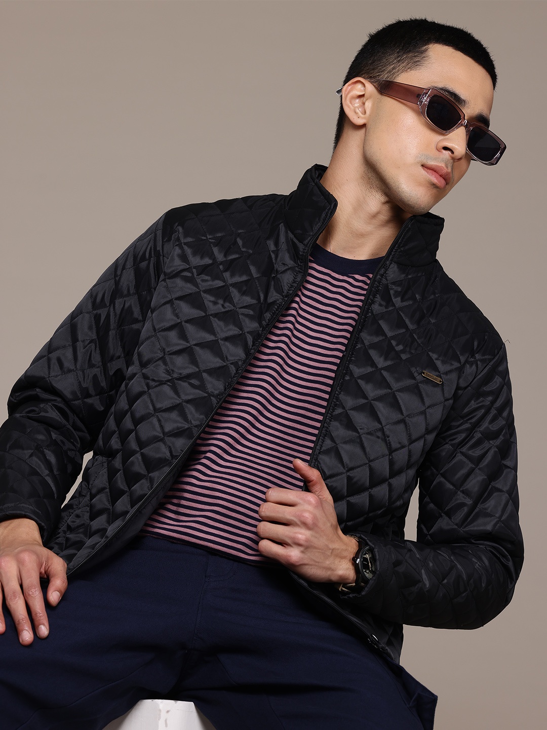 

The Roadster Lifestyle Co. Men Lightweight Quilted Jacket, Black