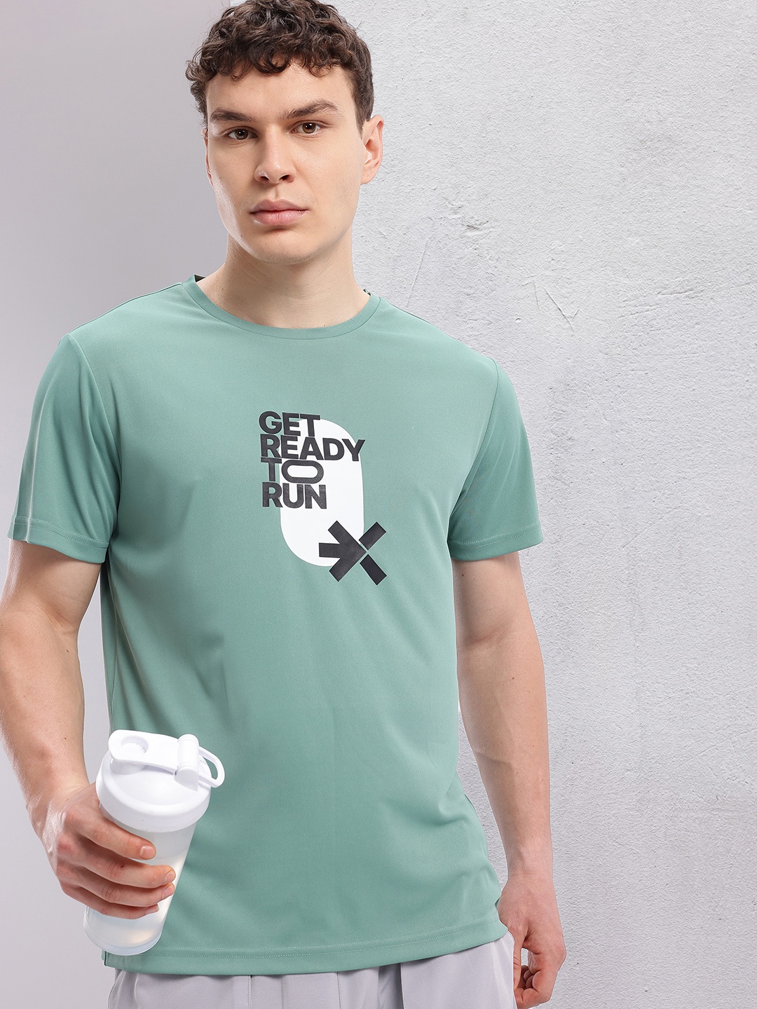 

HRX by Hrithik Roshan Printed Rapid-Dry Running T-shirt, Green