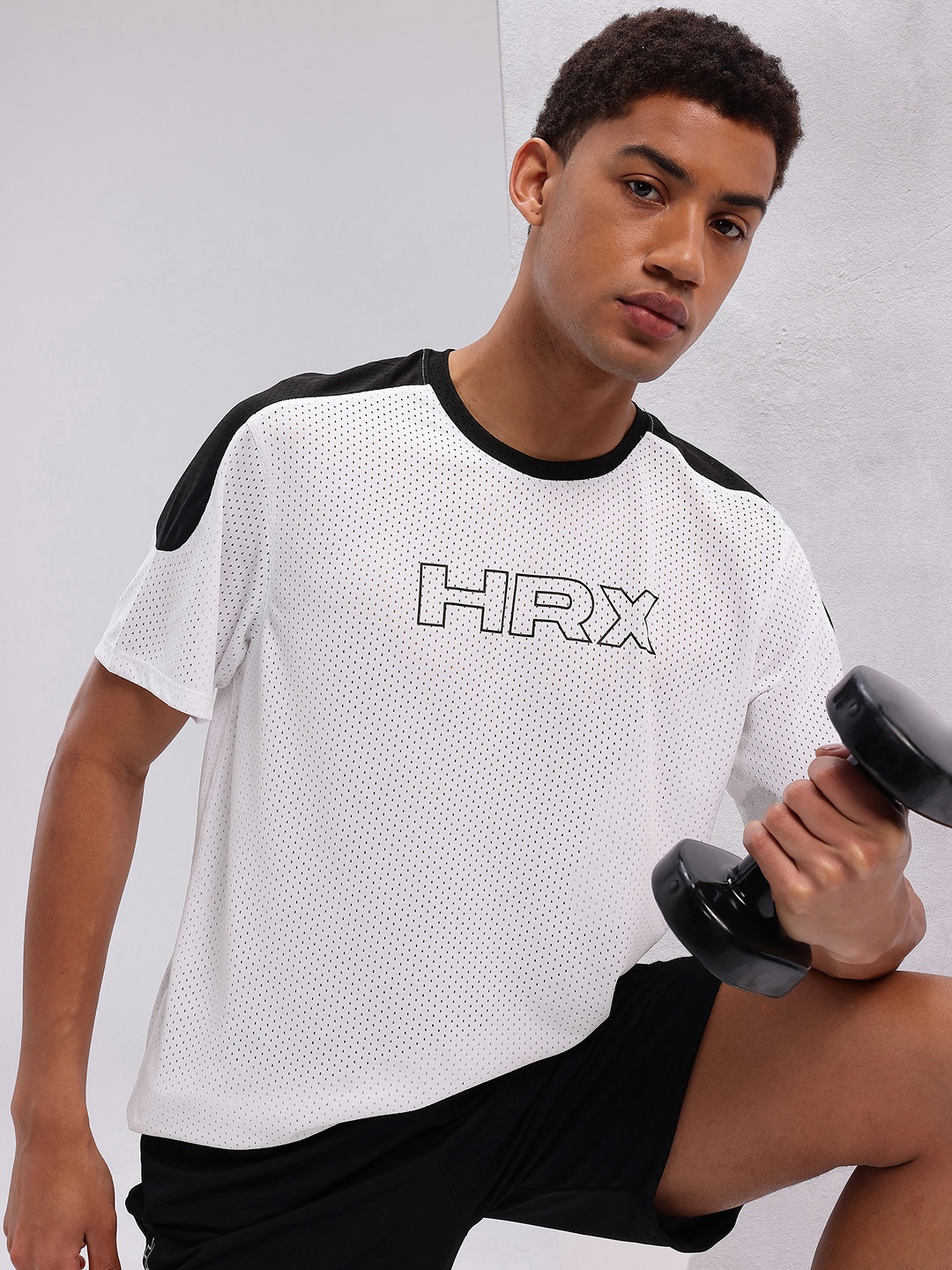

HRX by Hrithik Roshan Men Brand Logo Printed Rapid-Dry Training T-shirt, White