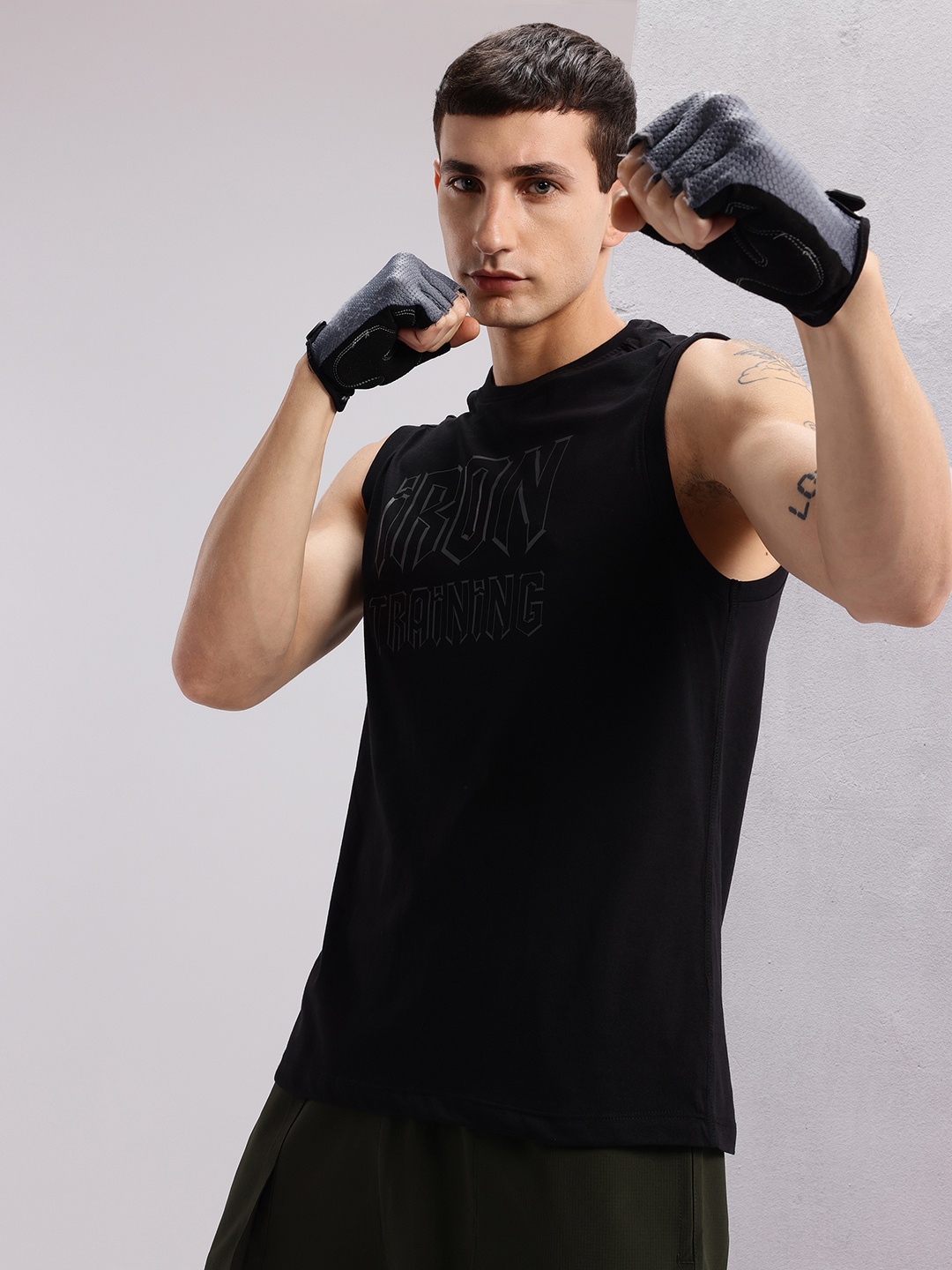 

HRX by Hrithik Roshan Typography Printed Training T-shirt, Black