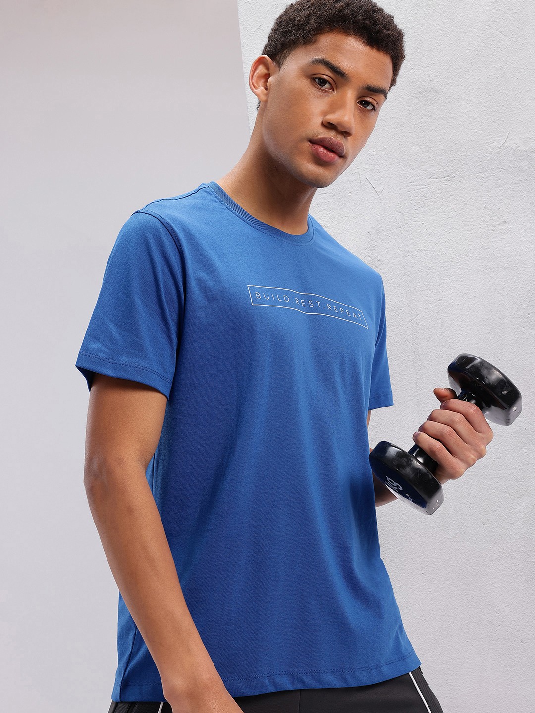 

HRX by Hrithik Roshan Men Typography Printed Training T-shirt, Blue