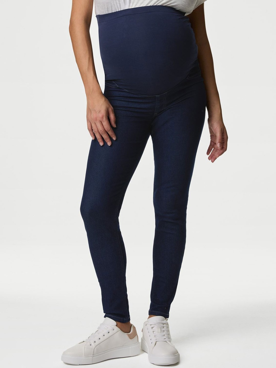 

Marks & Spencer Women Maternity Skinny Fit High-Rise Jeans, Blue