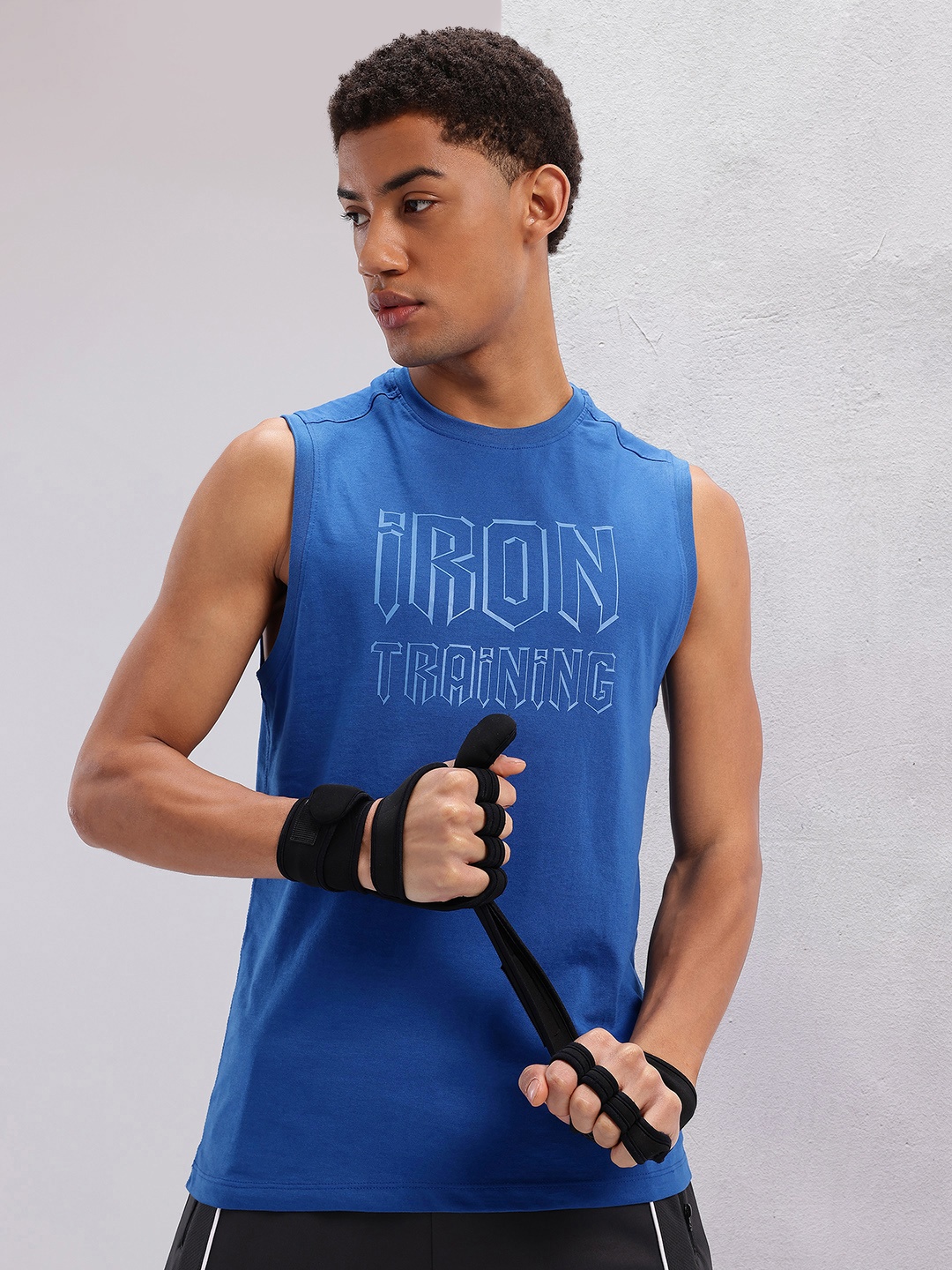 

HRX by Hrithik Roshan Men Typography Printed Training T-shirt, Blue