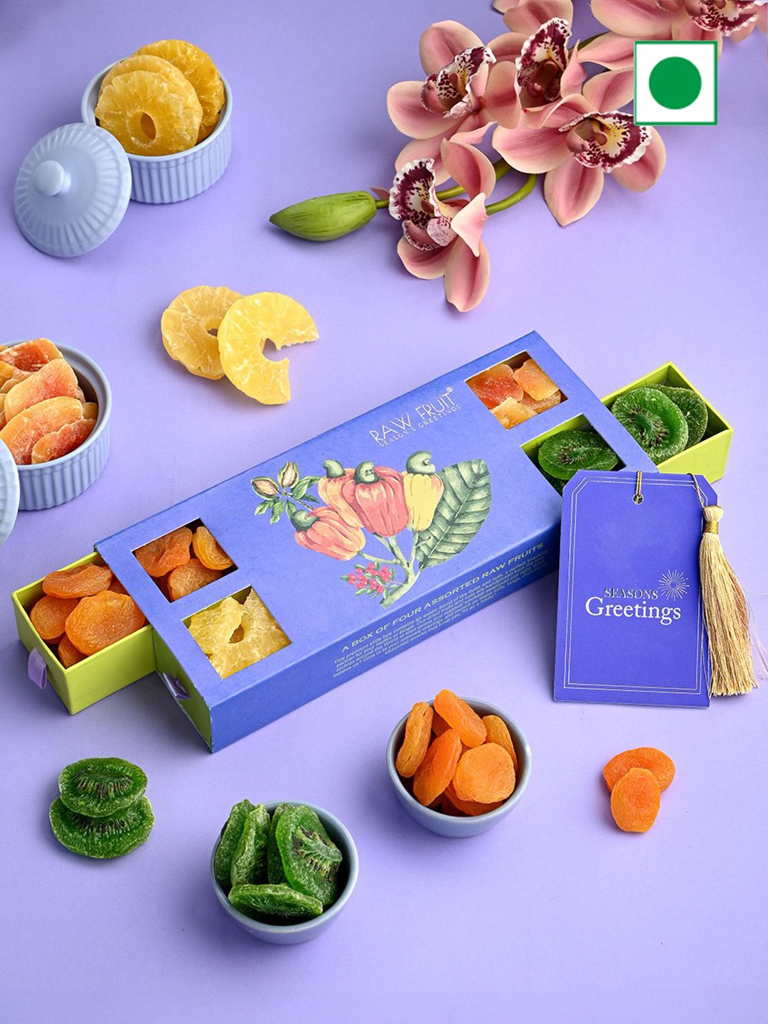 

RawFruit 4 Pcs Assorted Dry Fruits Gift Box 450 g, Blue