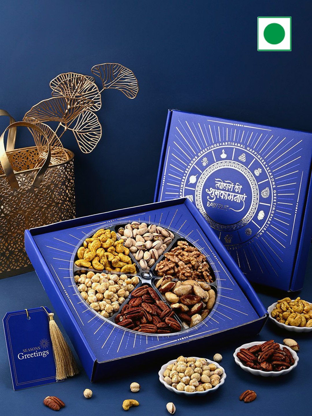 

RawFruit Unisex Pack of 6 Dry Fruits Gift Set, Blue