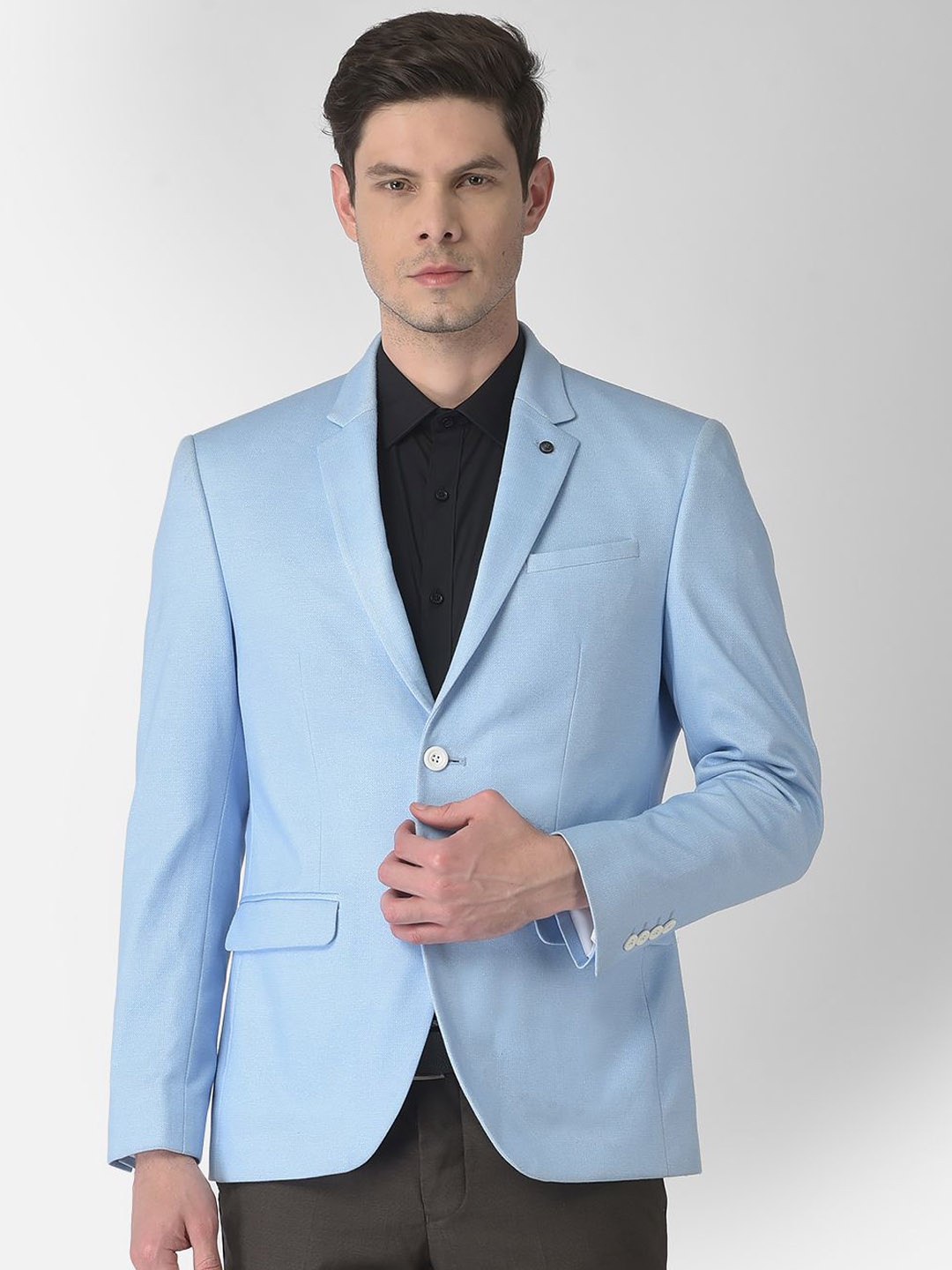 

Turtle Men Knitted Single-Breasted Blazer, Blue