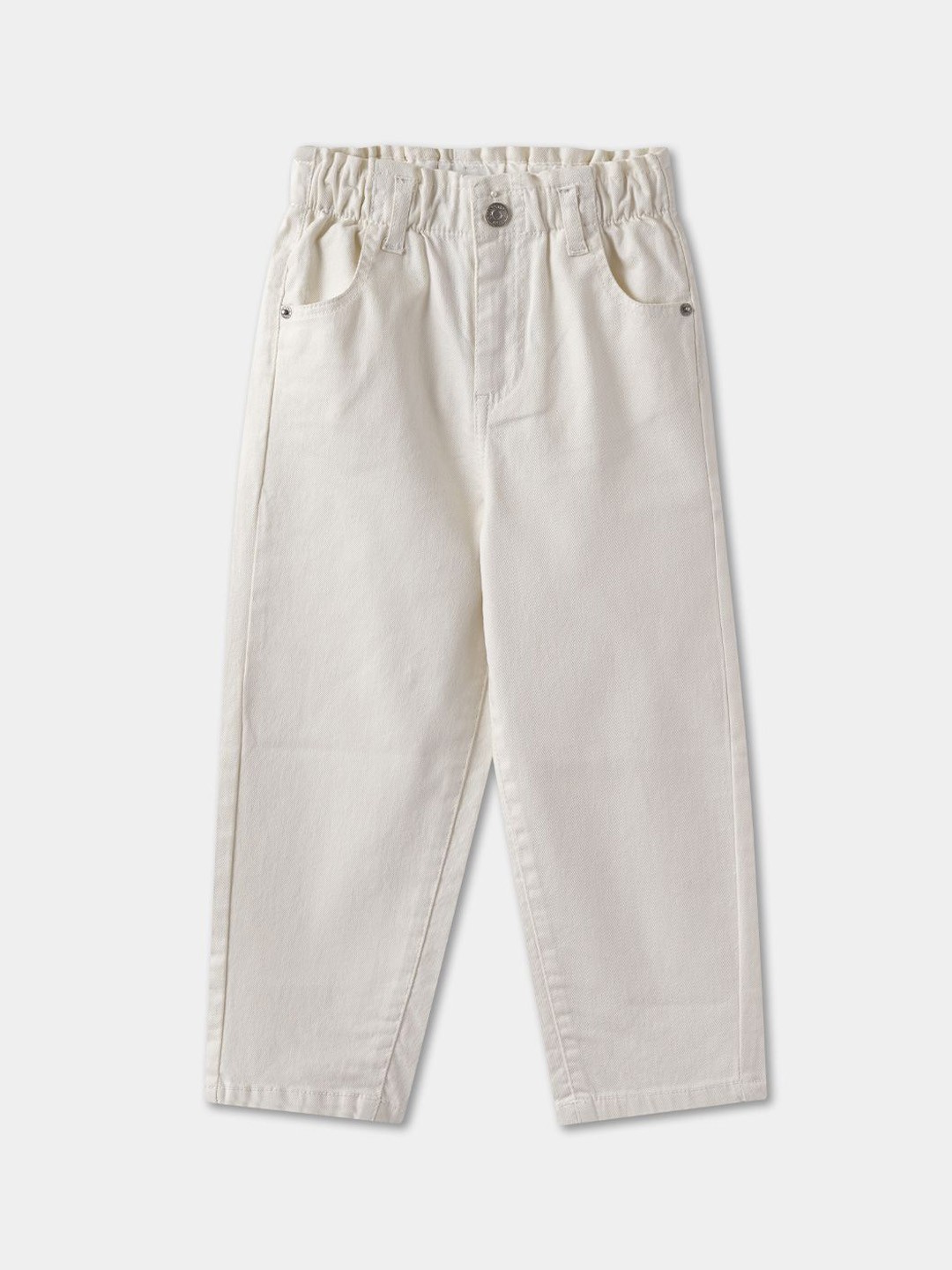 

R&B Girls Regular Fit Cotton Trousers, White