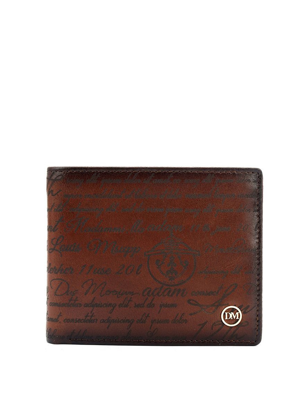 

Da Milano Men Printed Leather Two Fold Wallet, Brown