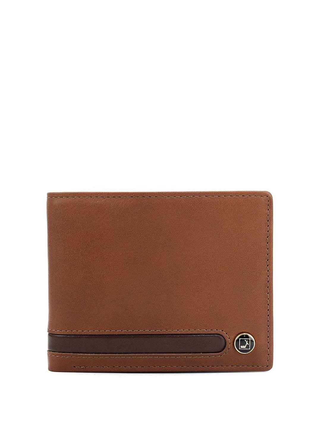 

Da Milano Men Printed Leather Two Fold Wallet, Brown