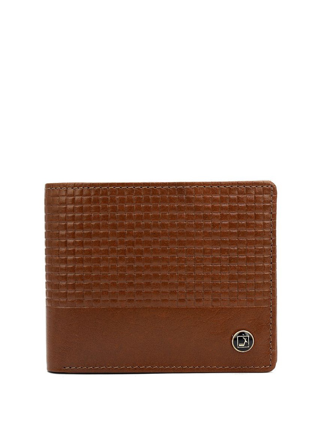 

Da Milano Men Textured Leather Two Fold Wallet, Brown