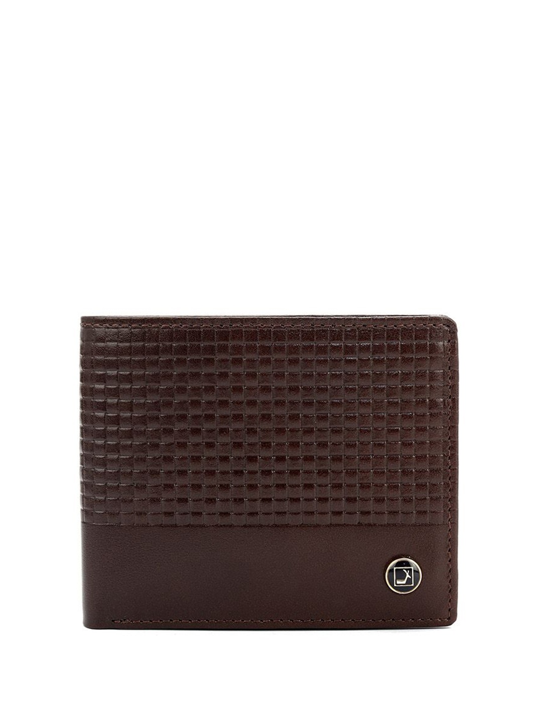 

Da Milano Men Textured Leather Two Fold Wallet, Brown