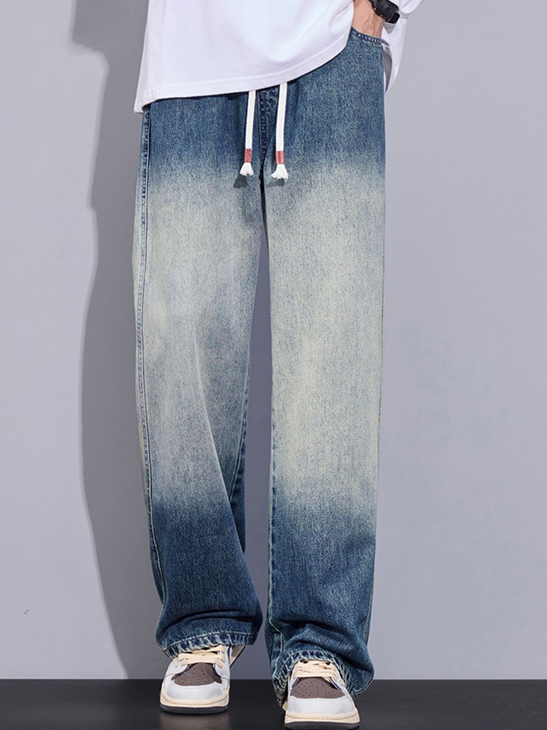 

StyleCast Men Straight Fit Heavy Fade Jeans, Blue