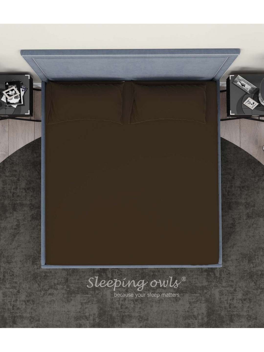 

Sleeping Owls- because your sleep matters Coffee Brown 300 TC King Bedsheet with 2 Pillow Covers