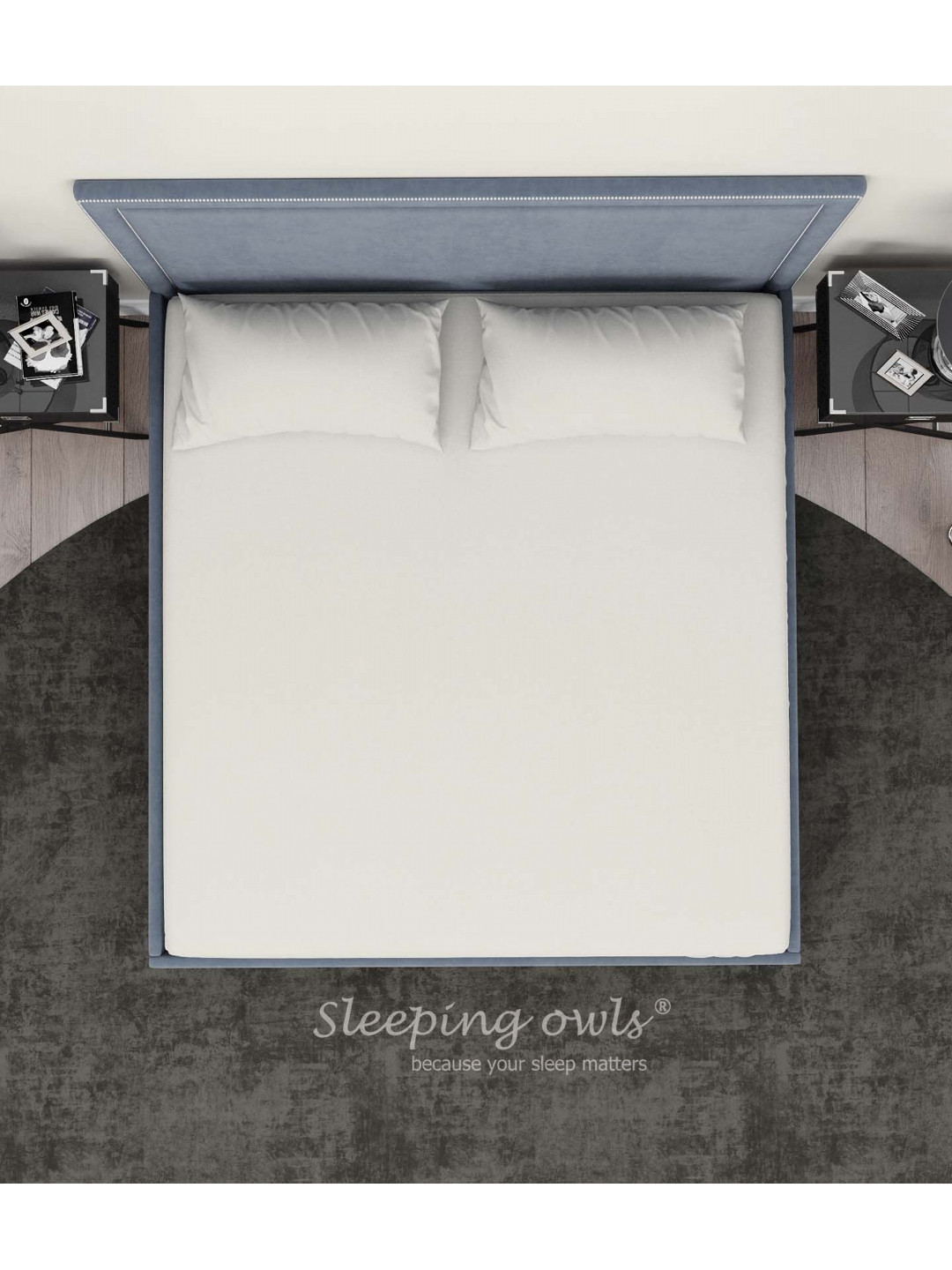 

Sleeping Owls- because your sleep matters Off White 300 TC King Bedsheet with 2 Pillow Covers