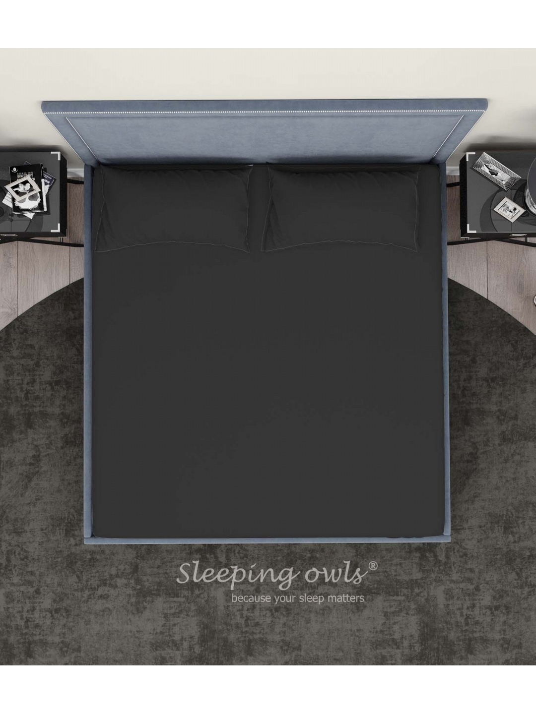 

Sleeping Owls- because your sleep matters Grey Melange 300 TC King Bedsheet with 2 Pillow Covers