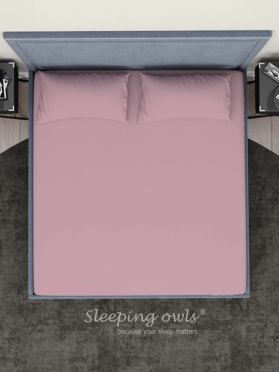 

Sleeping Owls- because your sleep matters Rose 300 TC King Bedsheet with 2 Pillow Covers