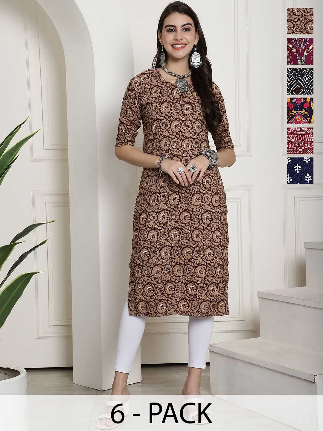 

7Threads Women Ethnic Motifs Printed Floral Crepe Kurta, Multi