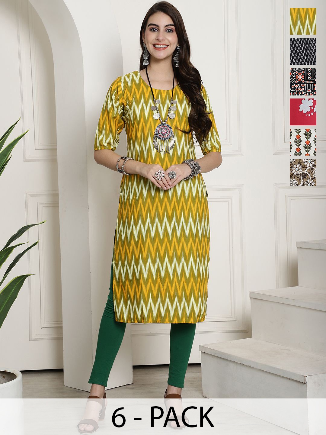 

7Threads Women Ethnic Motifs Printed Floral Crepe Kurta, Multi