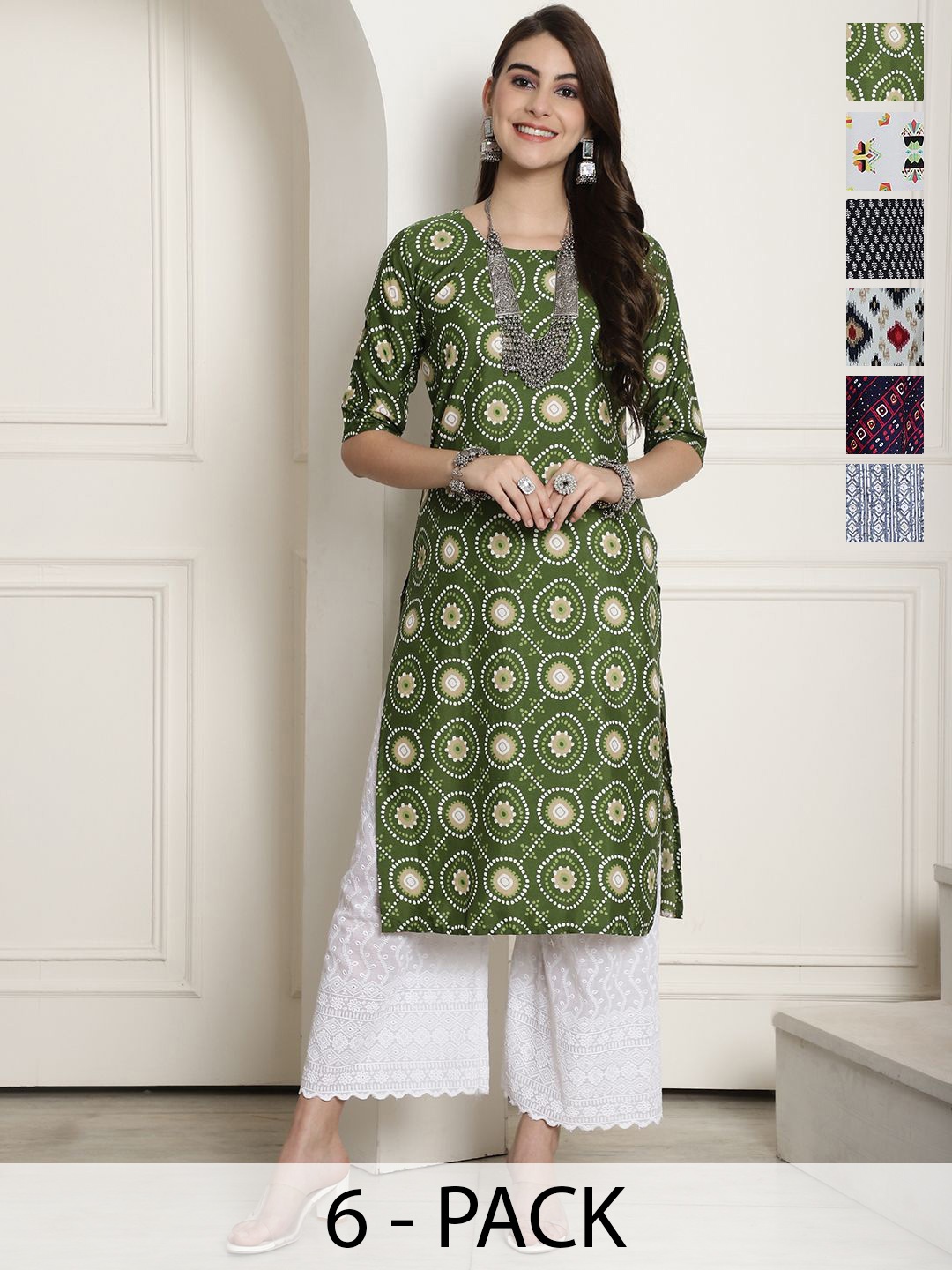 

7Threads Women Ethnic Motifs Printed Floral Crepe Kurta, Multi