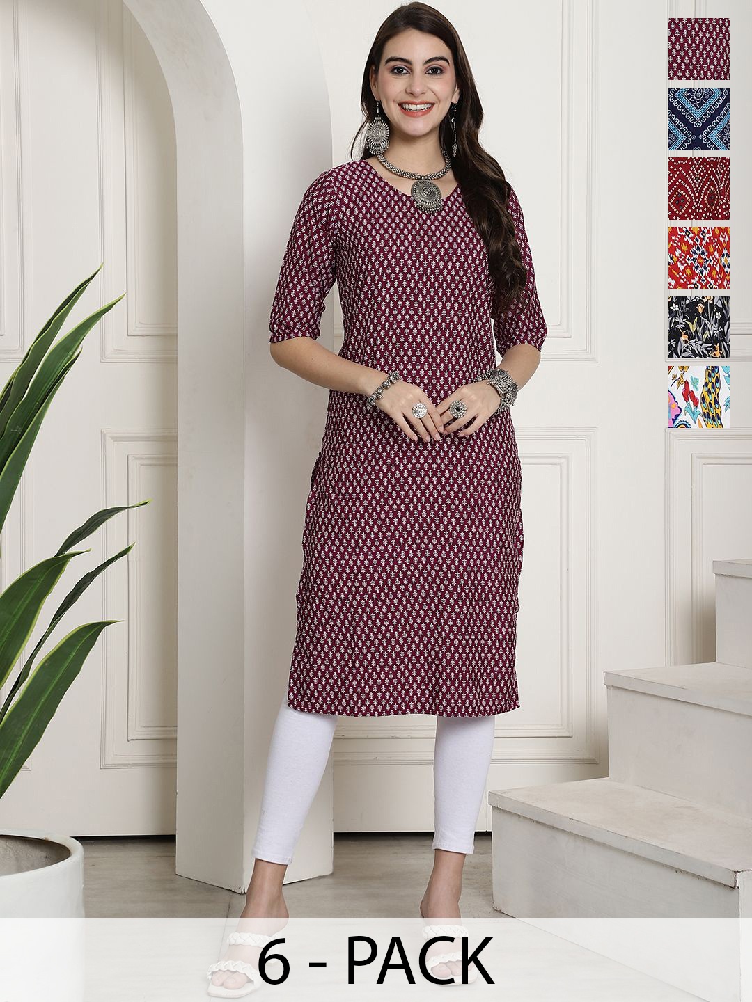 

7Threads Women Ethnic Motifs Printed Floral Crepe Kurta, Multi
