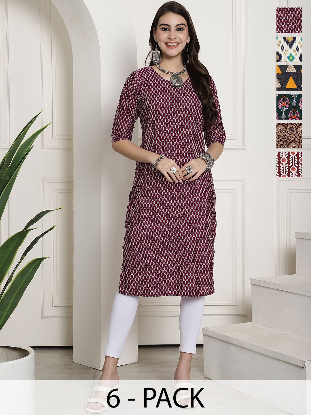 

7Threads Women Ethnic Motifs Printed Floral Crepe Kurta, Multi