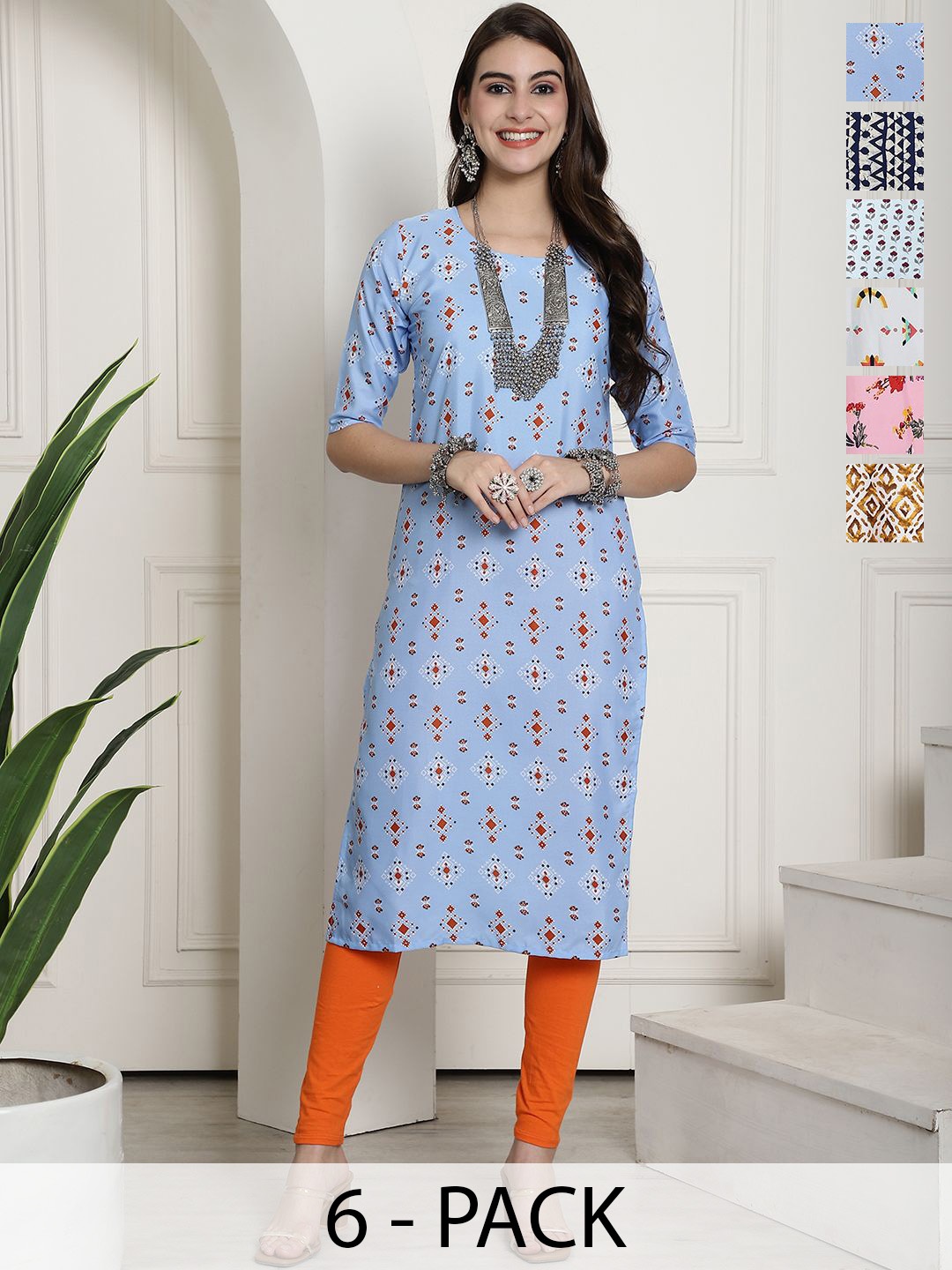 

7Threads Women Ethnic Motifs Printed Floral Crepe Kurta, Multi