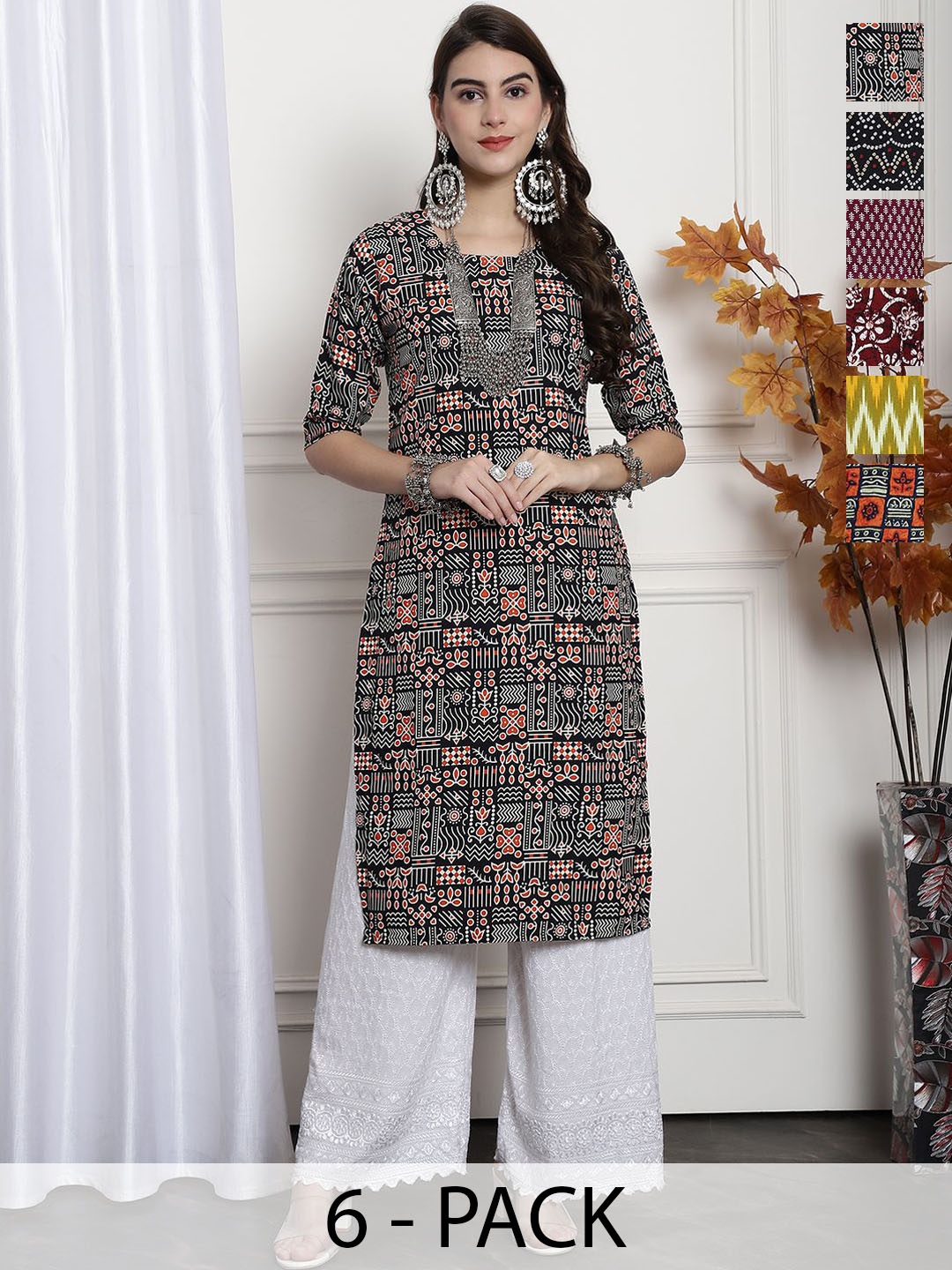 

7Threads Women Ethnic Motifs Printed Floral Crepe Kurta, Multi