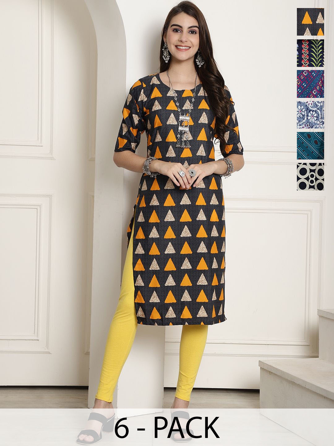 

7Threads Women Ethnic Motifs Printed Floral Crepe Kurta, Multi